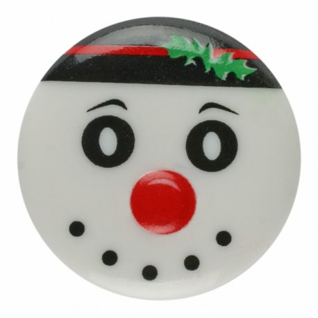 Kinderknopf Schneemann mit Öse 18 mm - Dill