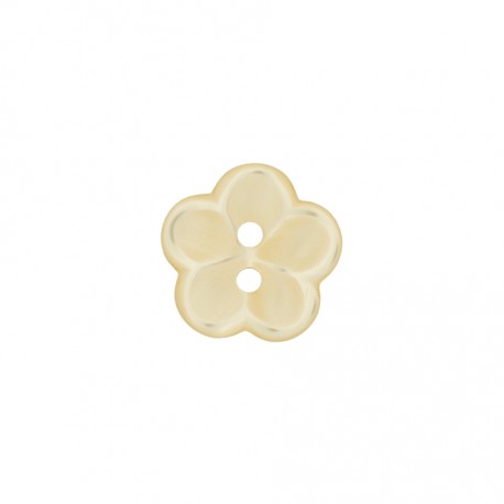 Polyesterknopf Blume gelb 18 mm - Union Knopf