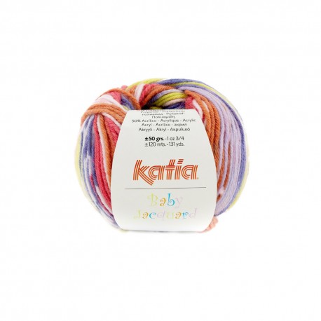 Baby Jacquard - Katia 89 - orange/violett/dunkelblau