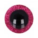 Glitter Tieraugen zweifarbig 15mm 2Stk. - Opry pink