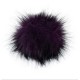 Kunstfellbommel gross mit Druckknopf - ProLana 12-purple