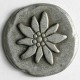 Metallknopf Edelweiss altsilber matt 20 mm  - Dill